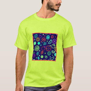 Neon Fruits Pattern Colours T-Shirt