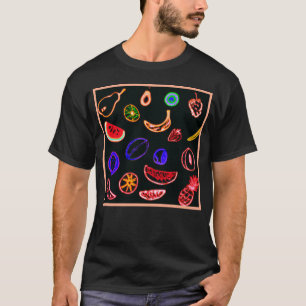 Neon Fruits Patterns Artwork design T-Shirt