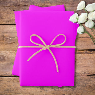 Neon Fuchsia Solid Colour   Classic   Elegant Wrapping Paper Sheet