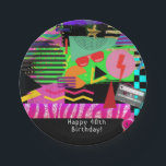 Neon Fun Bright Bold Colourful Funky 80's Party Paper Plate<br><div class="desc">custom plates.</div>