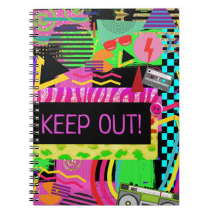 Neon Fun Bright Bold Colourful Funky 80's Rad Notebook