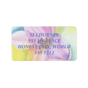 NEON FUNKY LILY ADDRESS LABELS