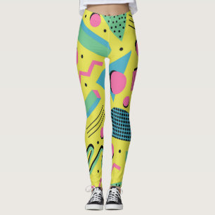 Neon Funky Memphis Pattern Leggings