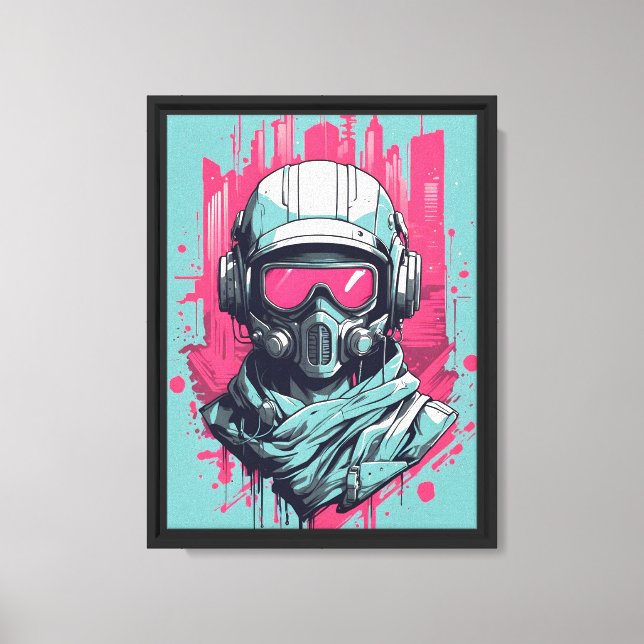 Neon Future Hero Canvas Print (Front)