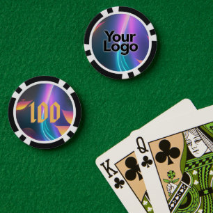Neon Futuristic Poker Party Corporate Business Chips
