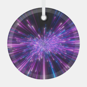 Neon Galaxy Cosmic Abstract Background Glass Tree Decoration