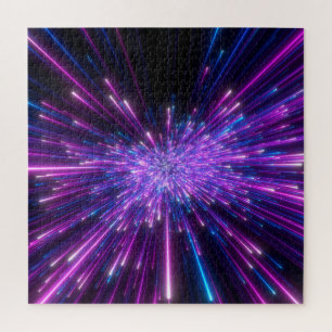 Neon Galaxy Cosmic Abstract Background Jigsaw Puzzle