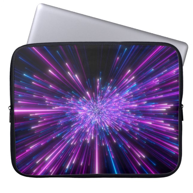 Neon Galaxy Cosmic Abstract Background Laptop Sleeve (Front)