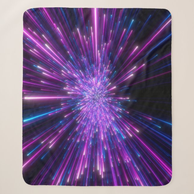 Neon Galaxy Cosmic Abstract Background Sherpa Blanket (Front)