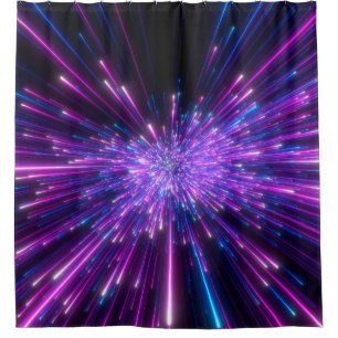 Neon Galaxy Cosmic Abstract Background Shower Curtain