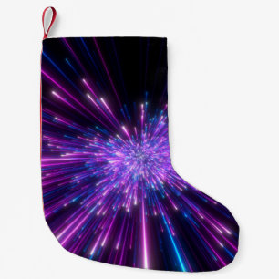 Neon Galaxy Cosmic Abstract Background Small Christmas Stocking