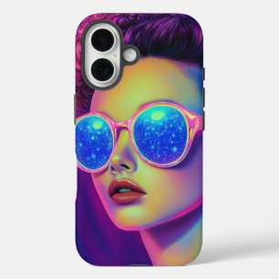 Neon Galaxy Glamour iPhone 16 Case