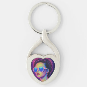 Neon Galaxy Glamour Key Ring