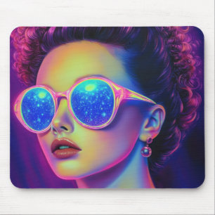 Neon Galaxy Glamour Mouse Mat