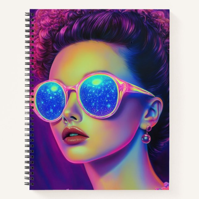 Neon Galaxy Glamour  Notebook (Front)