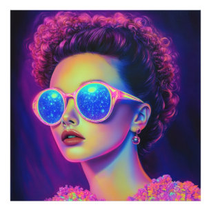 Neon Galaxy Glamour Photo Print