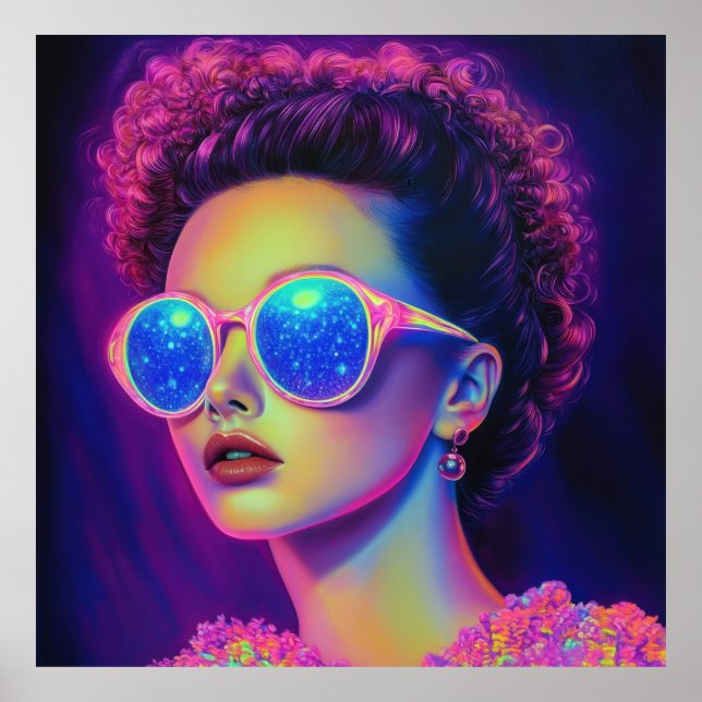 Neon Galaxy Glamour  Poster (Front)