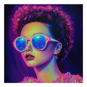 Neon Galaxy Glamour  Poster