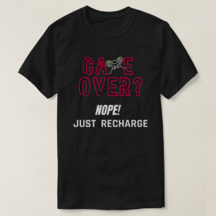 Neon Game Over Gamer Recharge Design T-Shirt