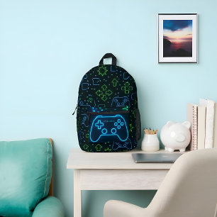 Neon Gamer Backpack – Custom Name