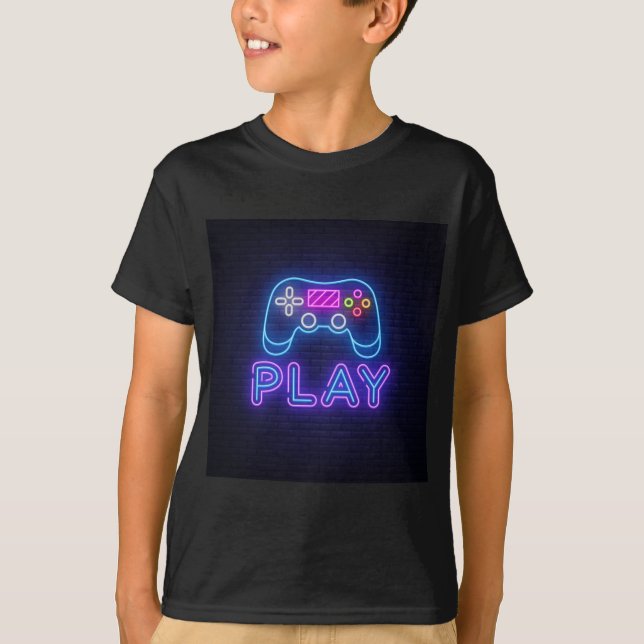 Neon Gamer Let's Play T-Shirt (Front)