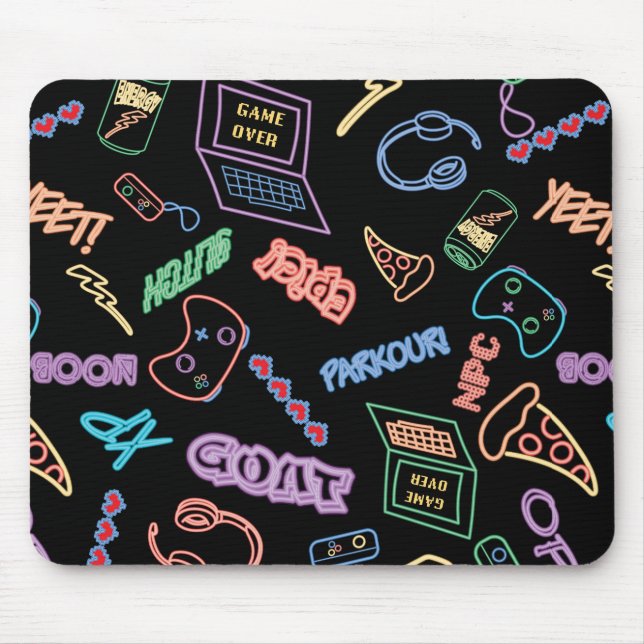 Neon Gamer Mouse Mat (Front)
