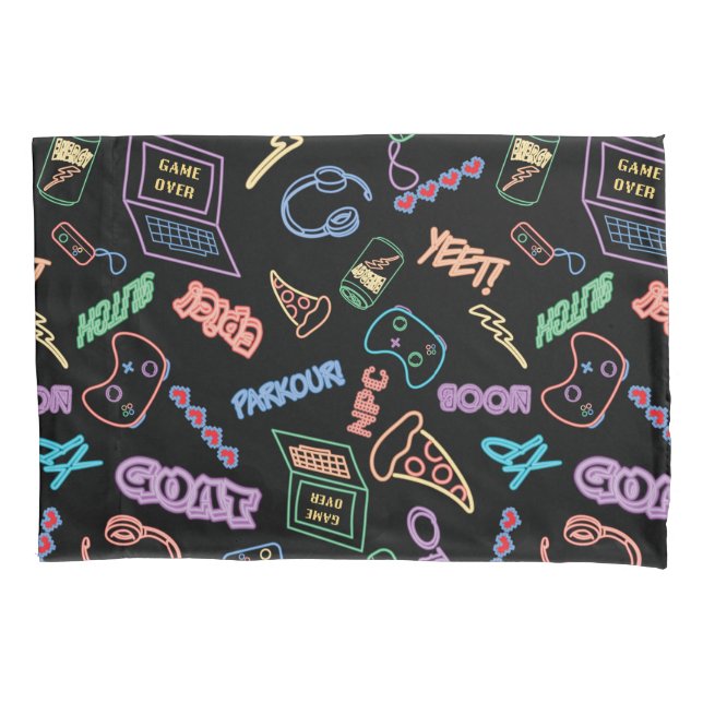Neon Gamer Pillowcase (Front)