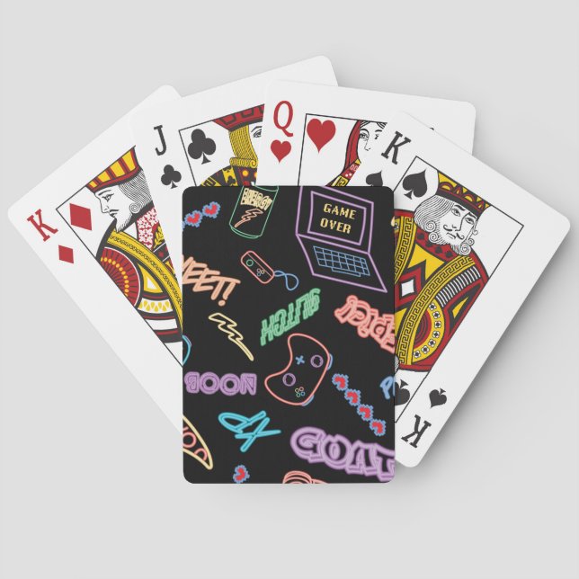 Neon Gamer Playing Cards (Back)