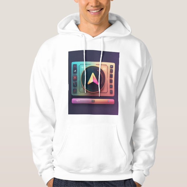  Neon Gaming Controller Logo T-Shirt Design Hoodie (Front)