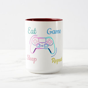 Neon gaming design customisable Two-Tone coffee mug