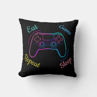 Neon gaming design customizable cushion