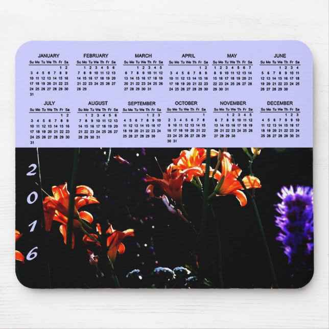 Neon Garden 2015 Calendar Mouse Mat (Front)