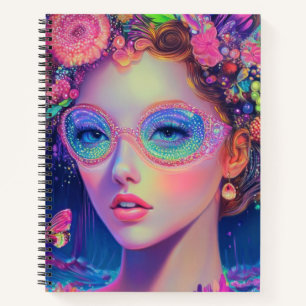 Neon Garden Goddess Notebook