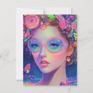 Neon Garden Goddess  Postcard