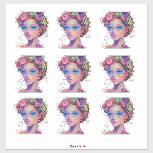 Neon Garden Goddess  Sticker (Sheet)