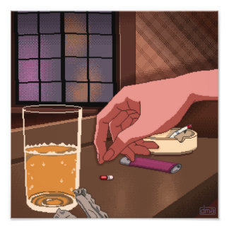 Neon Genesis Evangelion Pixel Art Photo Print