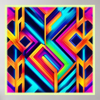 Neon Geometric Abstract Art