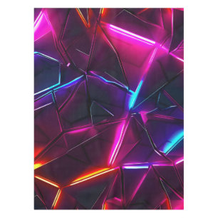 Neon Geometric Abstract Futuristic Cyberpunk Tablecloth