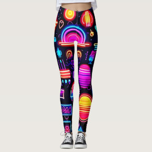 Neon Geometric Abstract Leggings