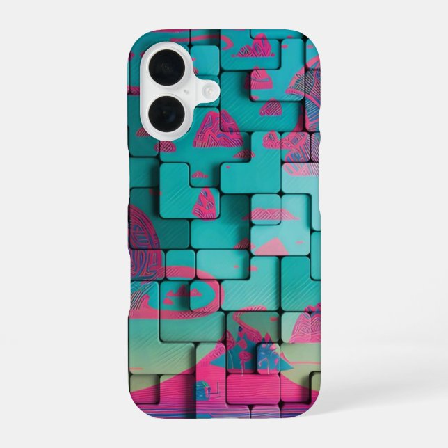 Neon Geometric Abstraction _ iphone case  (Back)