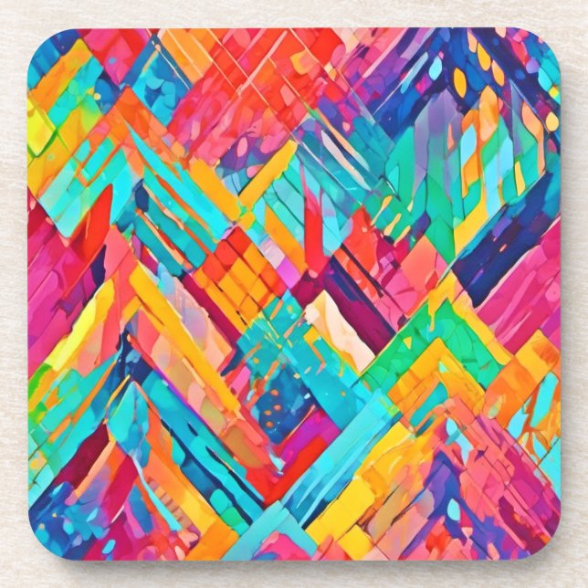 Neon Geometric Dreamscape Coaster (Front)