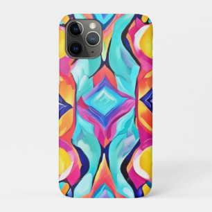 Neon Geometric Fusion Art iPhone 11 Pro Case
