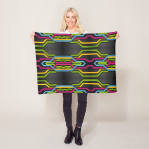 Neon Geometric Pattern Blanket