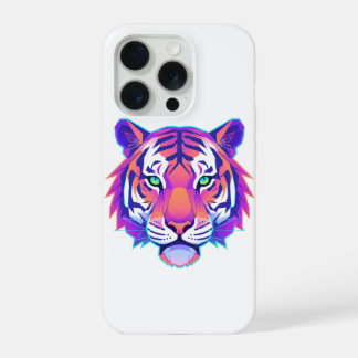 Neon Geometric Tiger iPhone 15 Pro Case