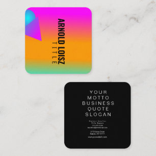 Neon Geometrical Shapes DJ Club Musician Square Business Card