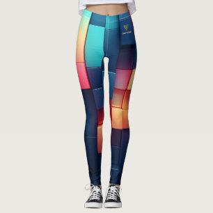 Neon Geometry Custom Leggings