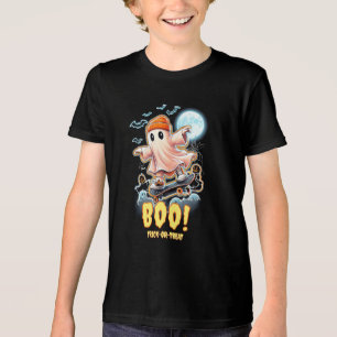 Neon Ghost Boo Halloween Trick or Treat Tri-Blend Shirt