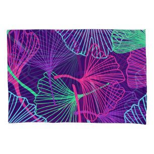 Neon Gingko Leaves: Bright Floral. Pillowcase