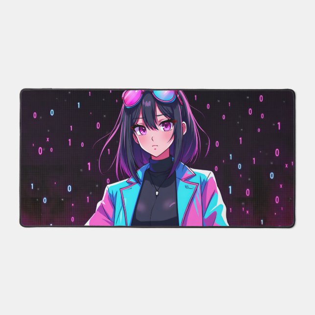 Neon Girls Don’t Cry Desk Mat (Front)