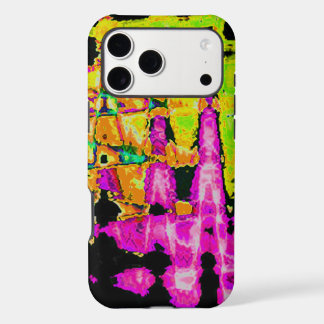 Neon Glitch Abstract Art Poster Print